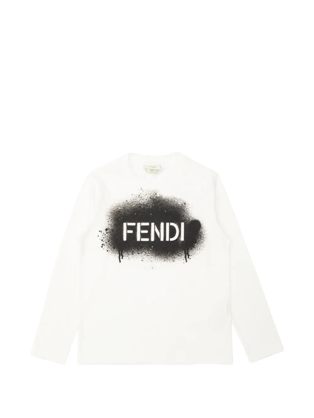 Fendi Kids logo-print long-sleeve T-shirt - Bianco