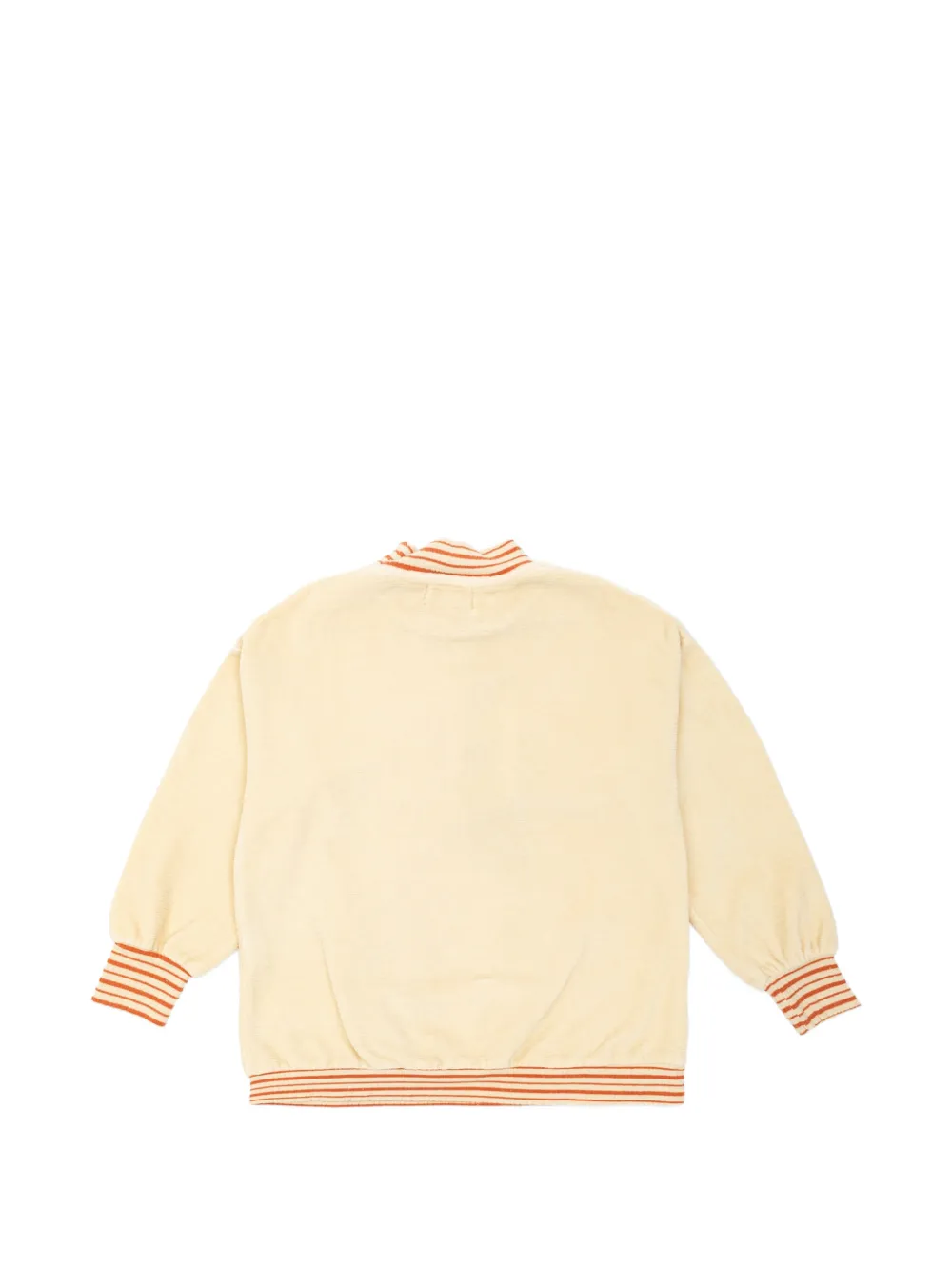 Bobo Choses striped-trim logo-patch sweatshirt Beige