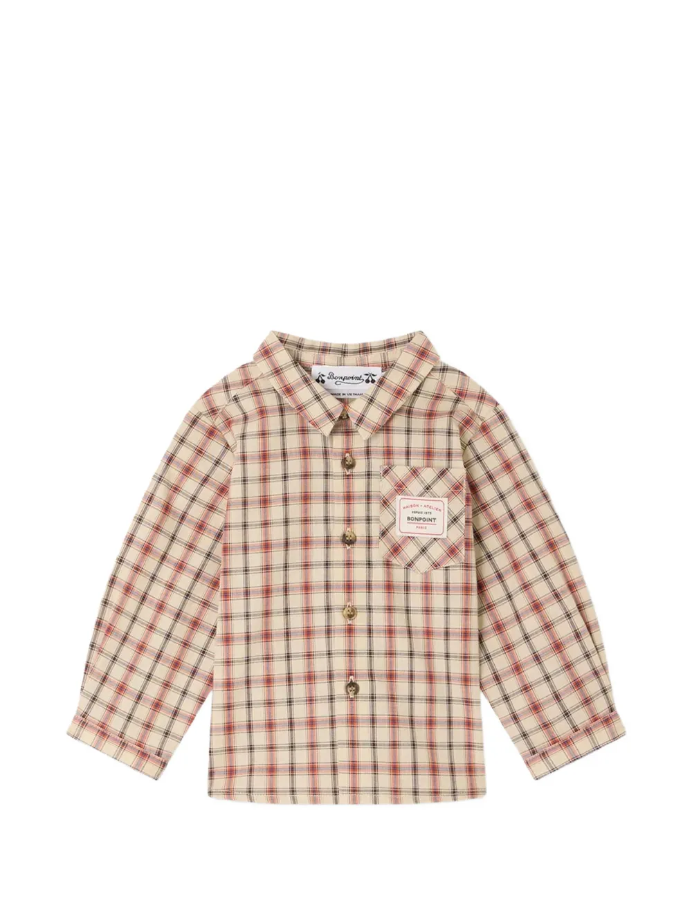 Bonpoint Gillo checked shirt - Nude
