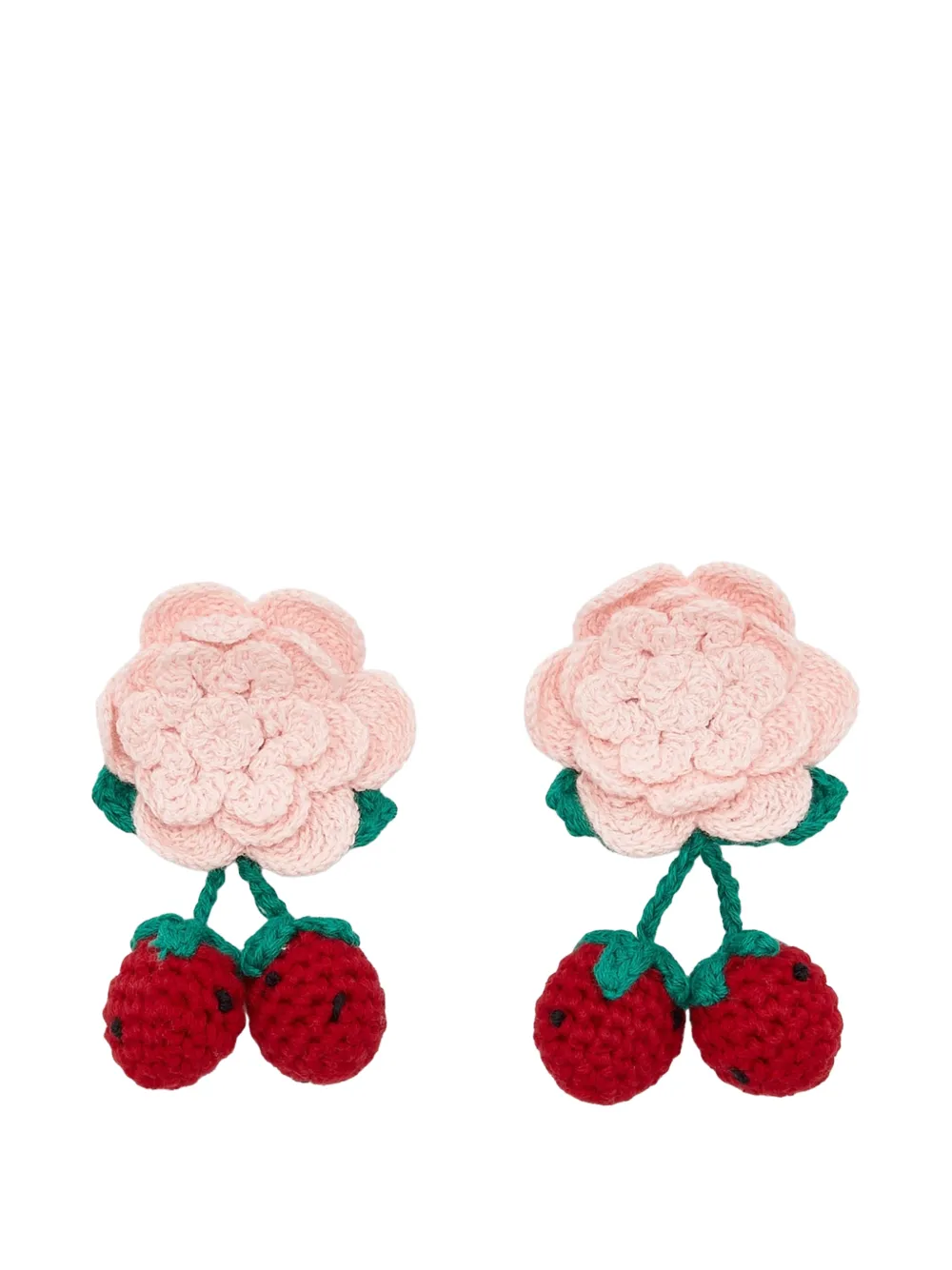 Self-Portrait Kids Fermacapelli Crochet Flower & Strawberry all'uncinetto (2 pezzi) - Rosa