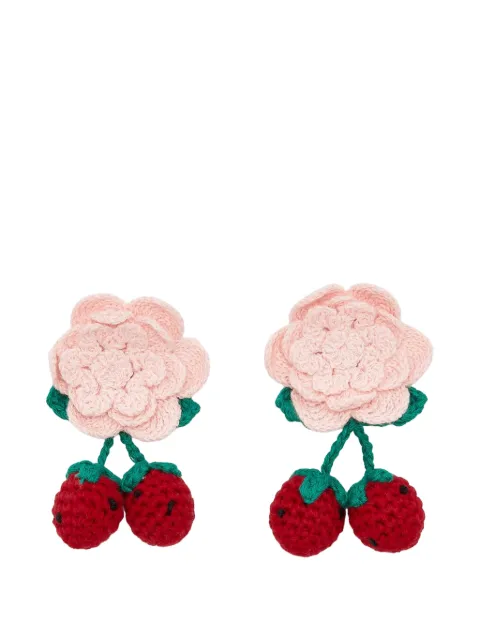 Self-Portrait Kids Crochet Flower & Strawberry hair clips (set of two)