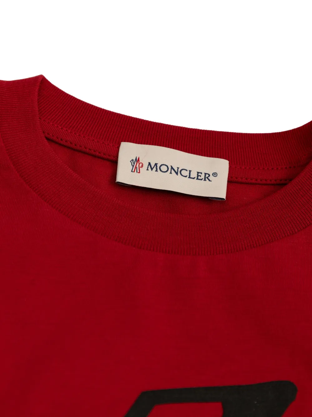 Moncler Enfant T-shirt met bliksemflitsprint Rood