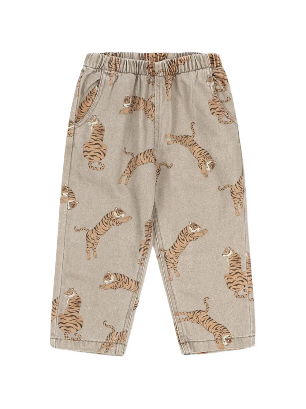 Konges Sløjd Magot jeans met tijgerprint Beige