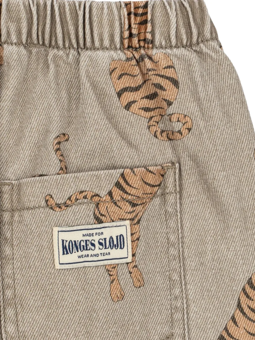 Konges Sløjd Magot jeans met tijgerprint Beige