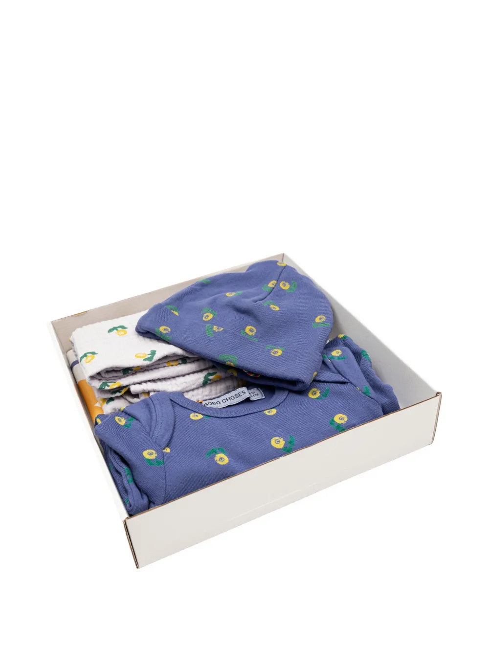 Bobo Choses Stamp Bloom floral-print babywear set Blauw