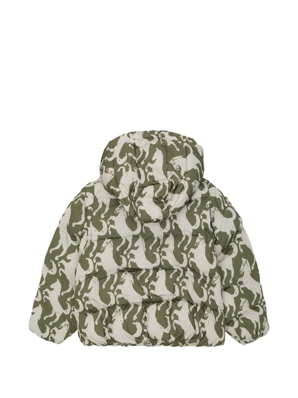 Stella McCartney Kids horse-print hooded jacket Groen