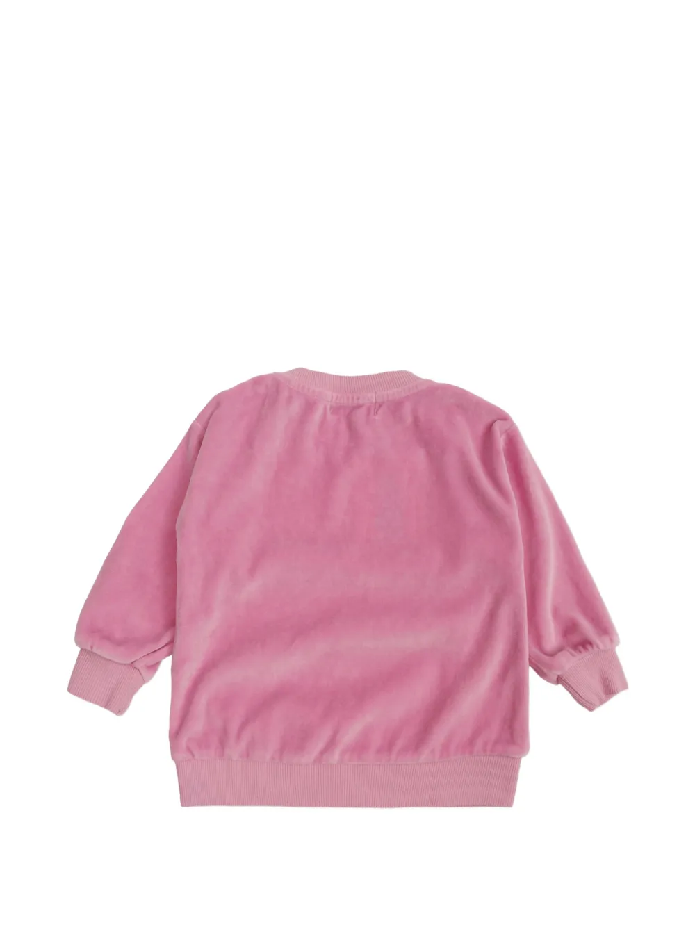 Bobo Choses Fluwelen sweater met logo-patch Roze