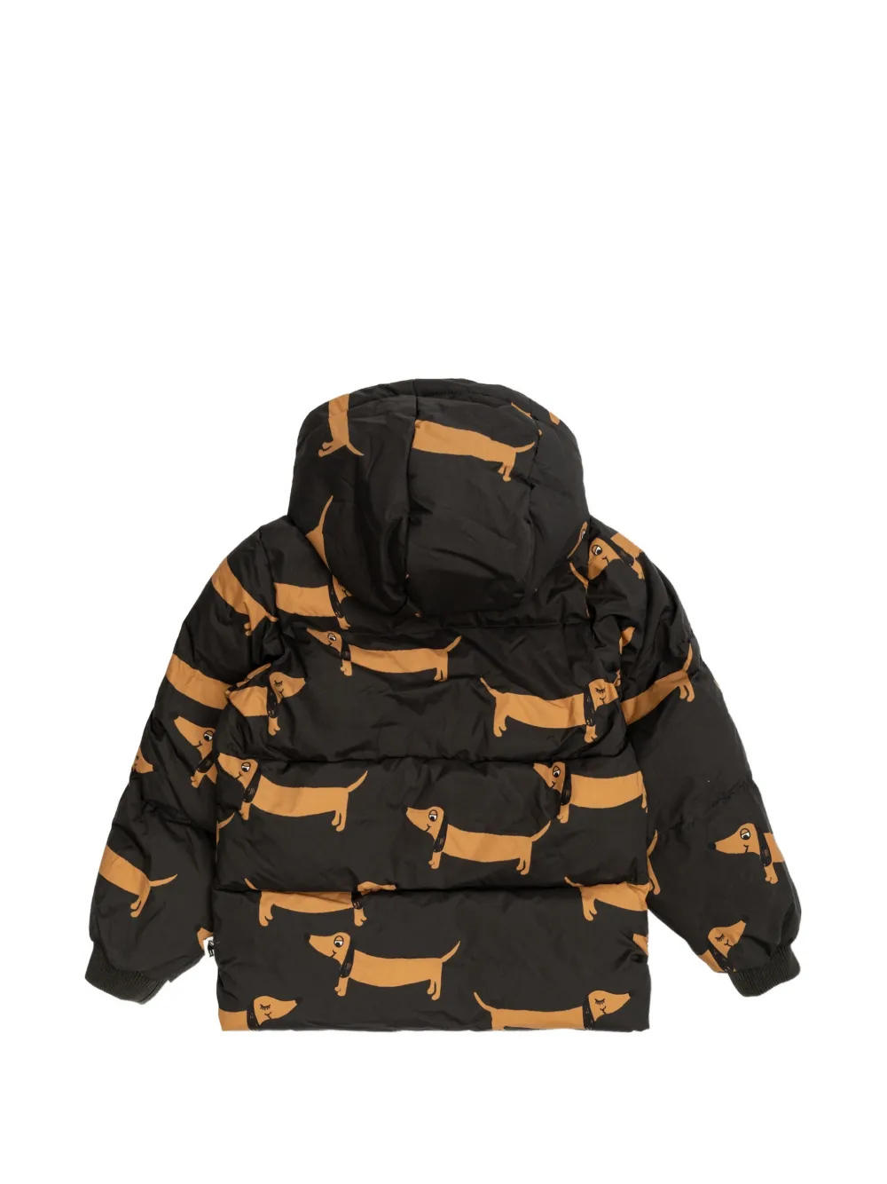 Mini Rodini dachshund-print padded jacket Zwart