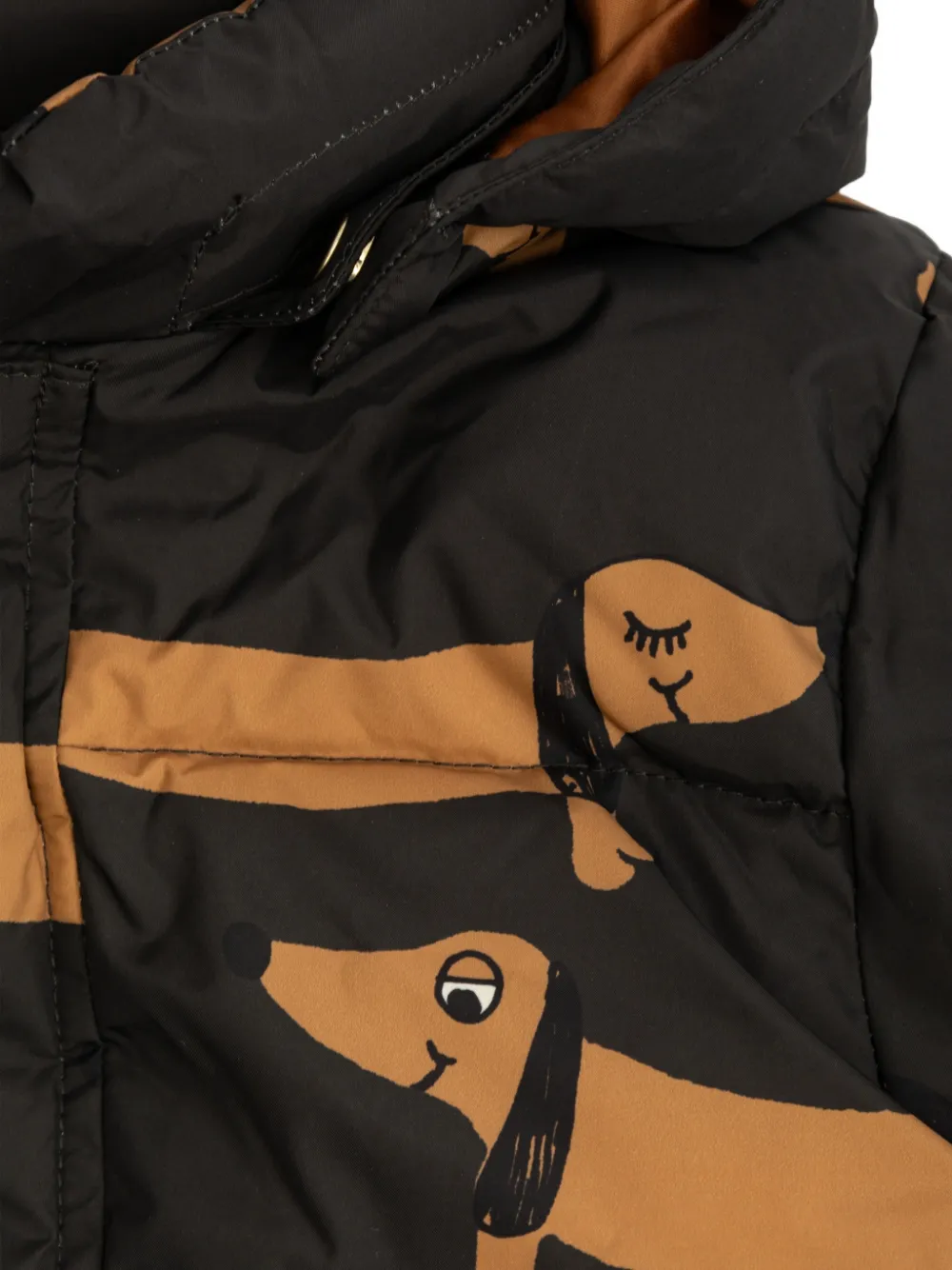 Mini Rodini dachshund-print padded jacket Zwart