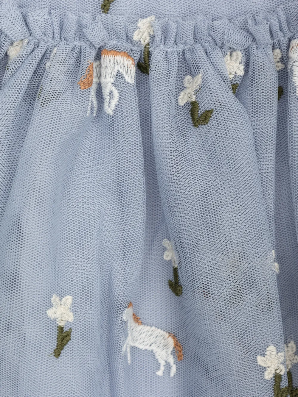 Stella McCartney Kids embroidered tulle dress Blauw
