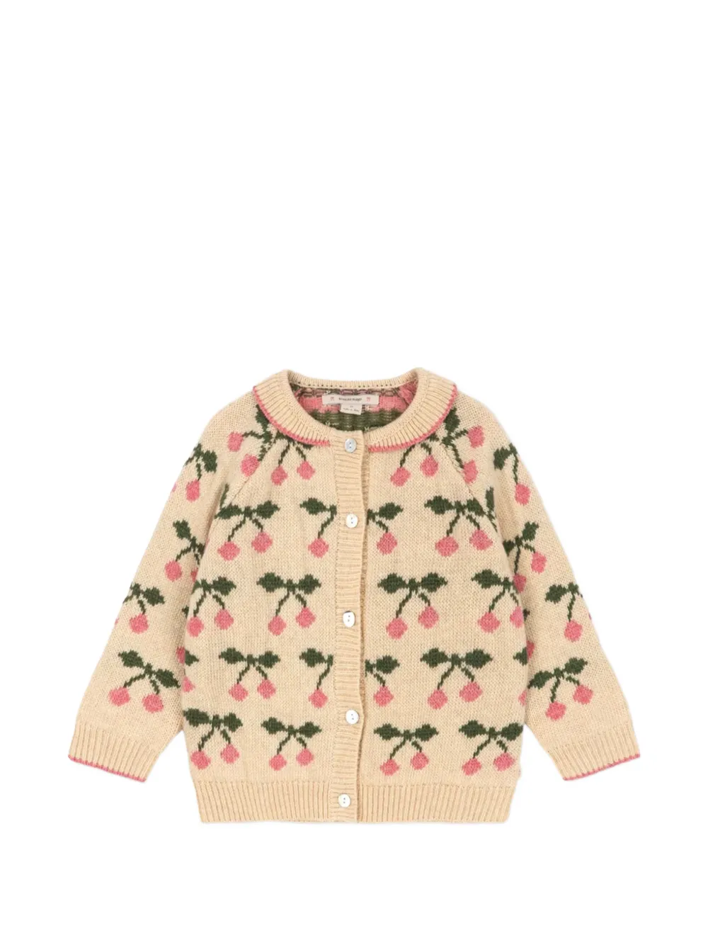 Konges Sløjd cherry-intarsia Belou cardigan - Nude