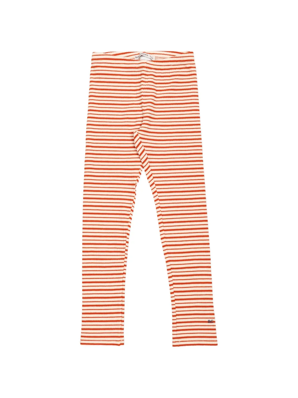 Bobo Choses Gestreepte geribbelde legging Beige