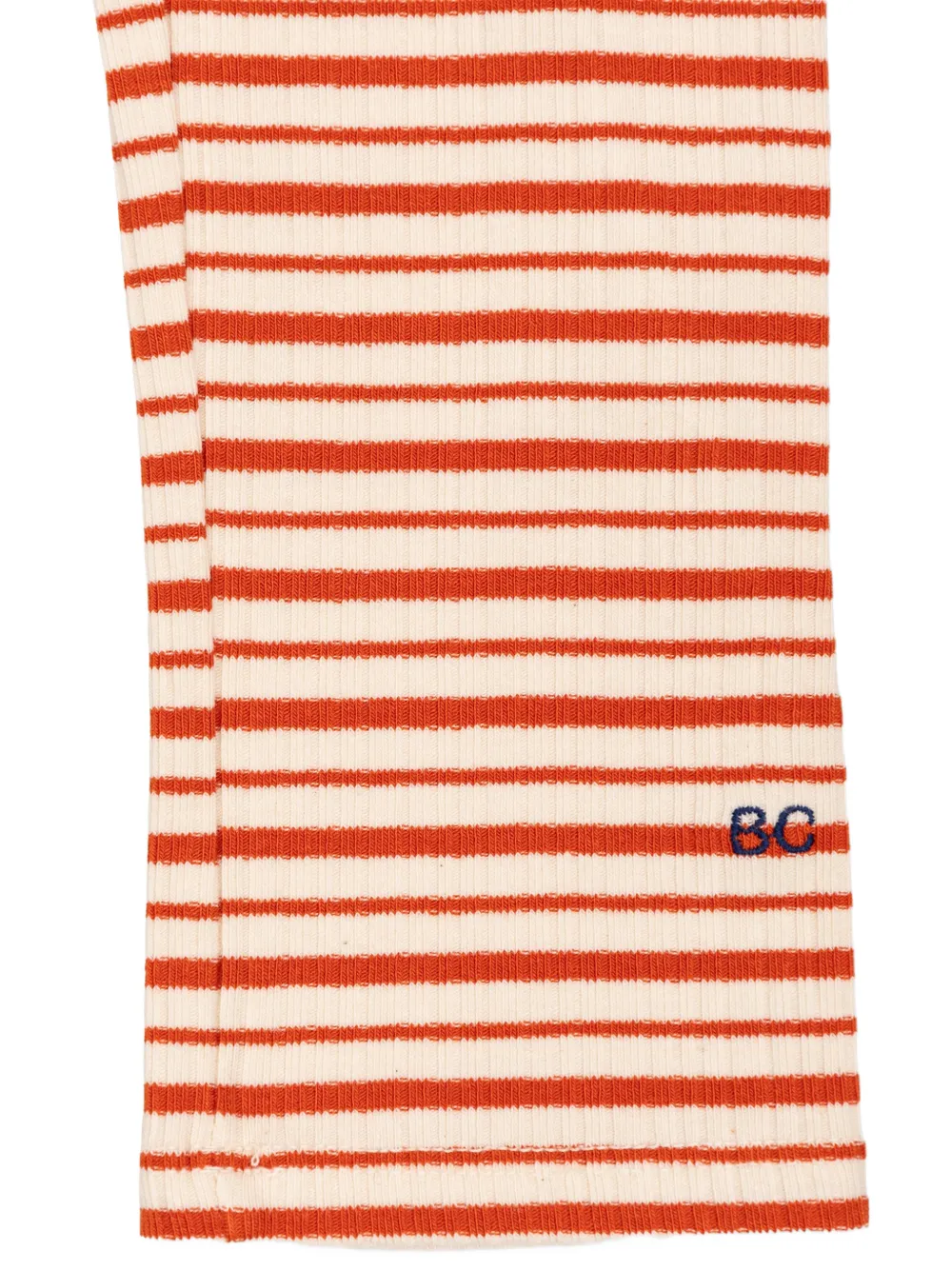 Bobo Choses Gestreepte geribbelde legging Beige