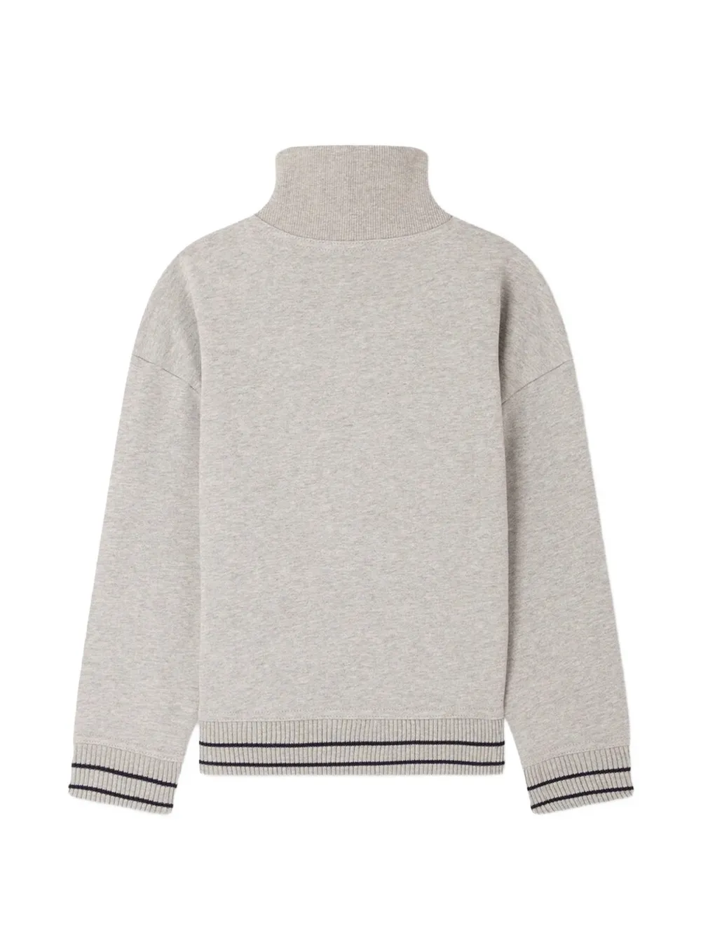 Bonpoint Theos logo-embroidered quarter-zip hoodie Grijs