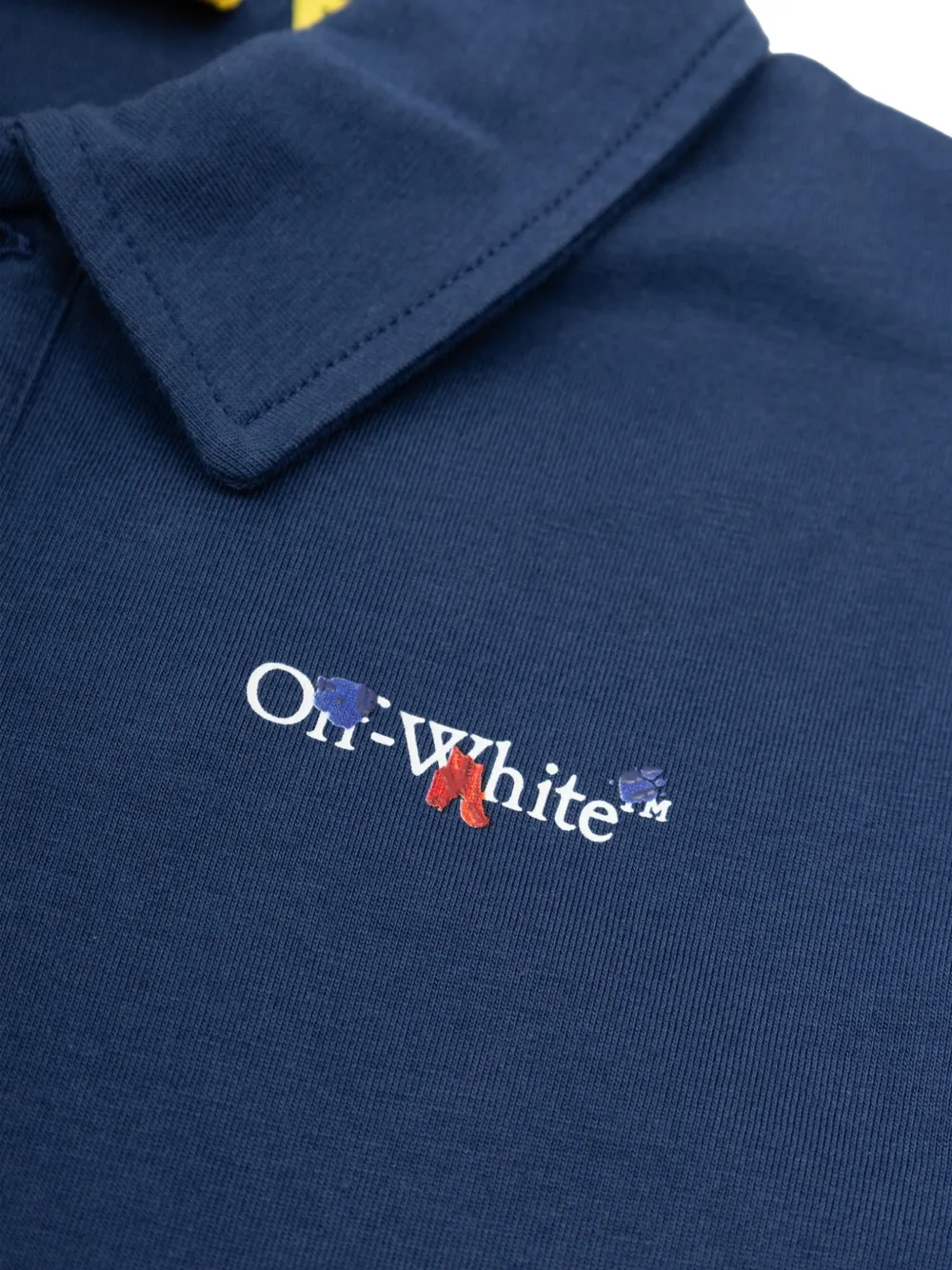 Off-White Kids Poloshirt met logoprint Blauw
