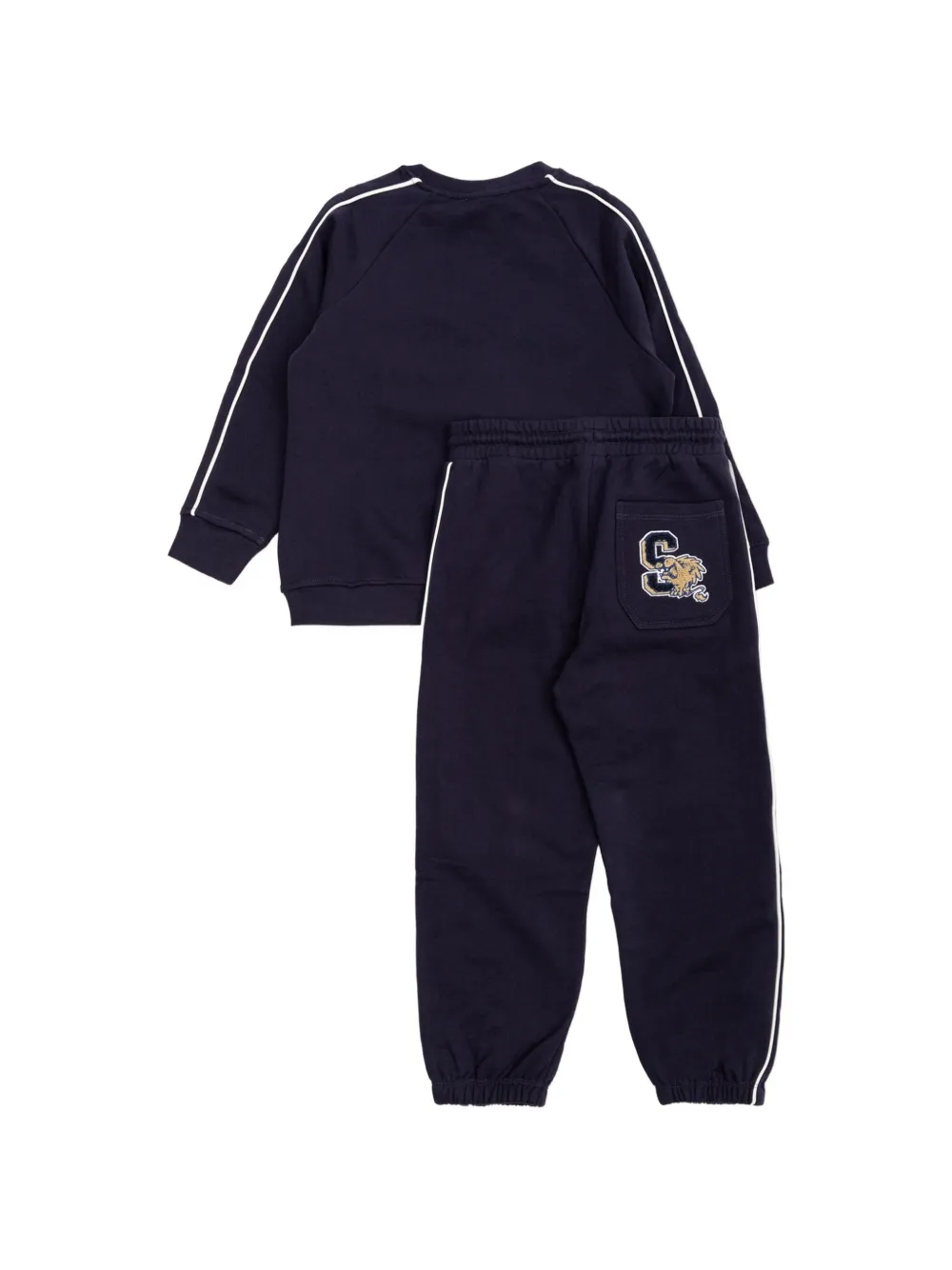 Stella McCartney Kids side-stripe logo-patch tracksuit set Blauw