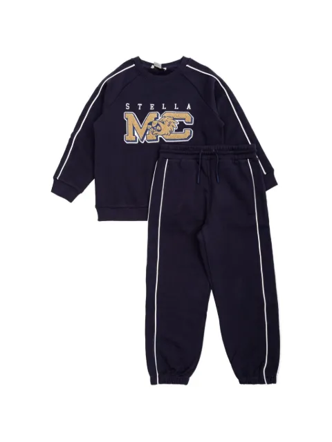 Stella McCartney Kids side-stripe logo-patch tracksuit set