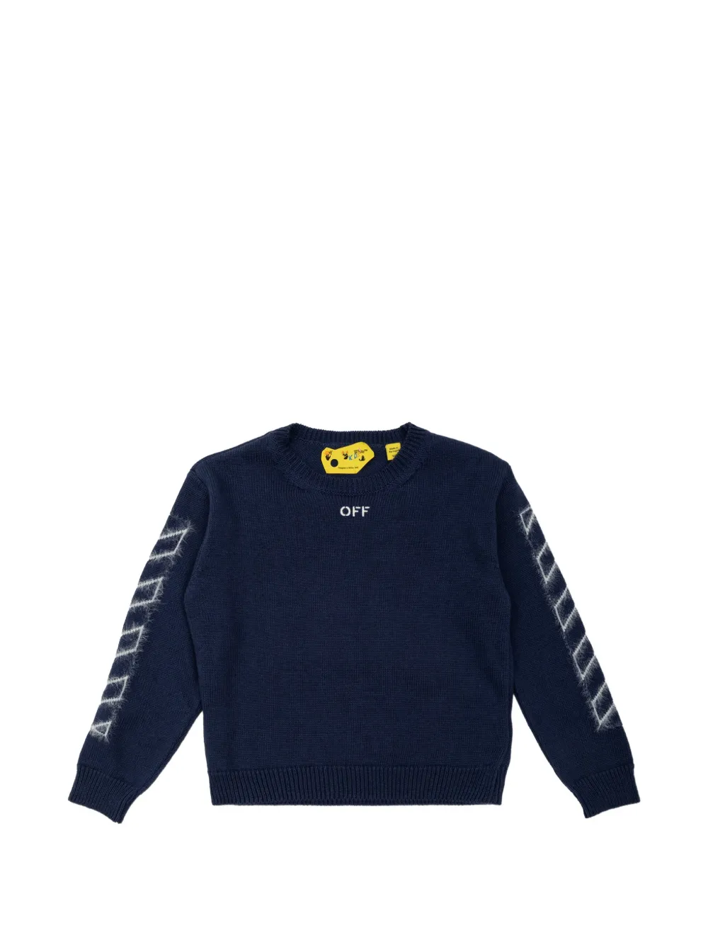 Off-White Kids Arrow intarsia-knit sweater - Blu