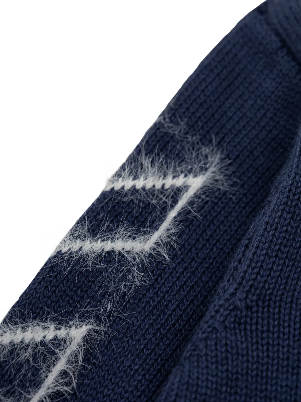 Off-White Kids Arrow intarsia-knit sweater Blauw