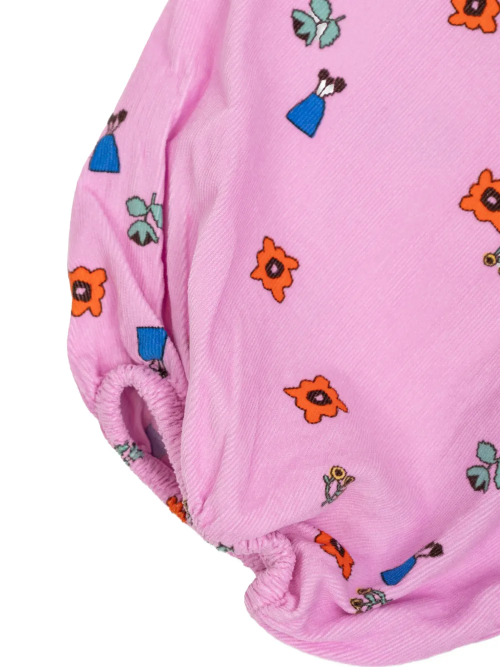 Bobo Choses puff-sleeve corduroy dress Roze