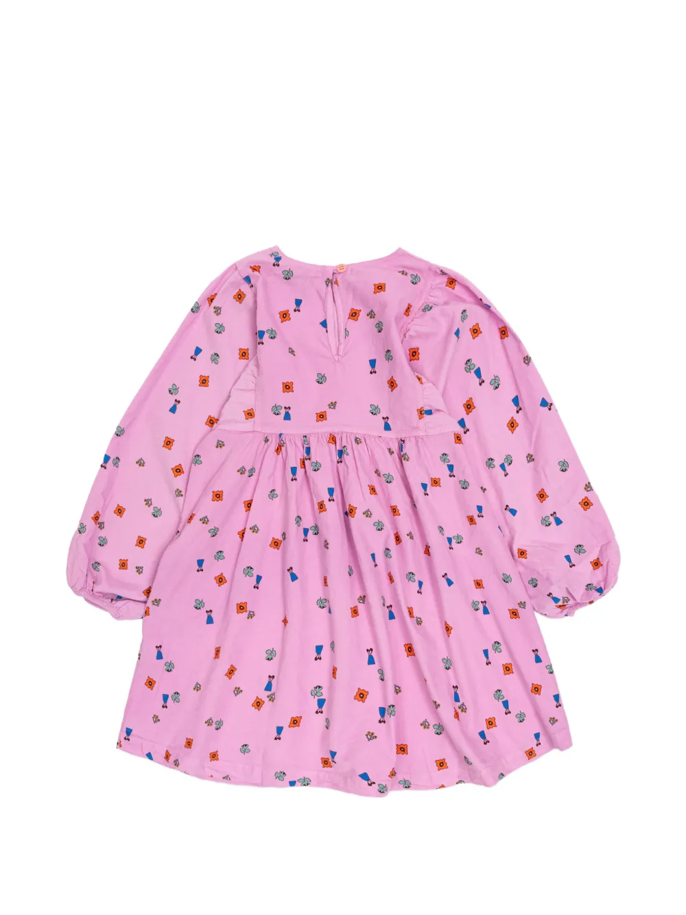 Bobo Choses puff-sleeve corduroy dress Roze