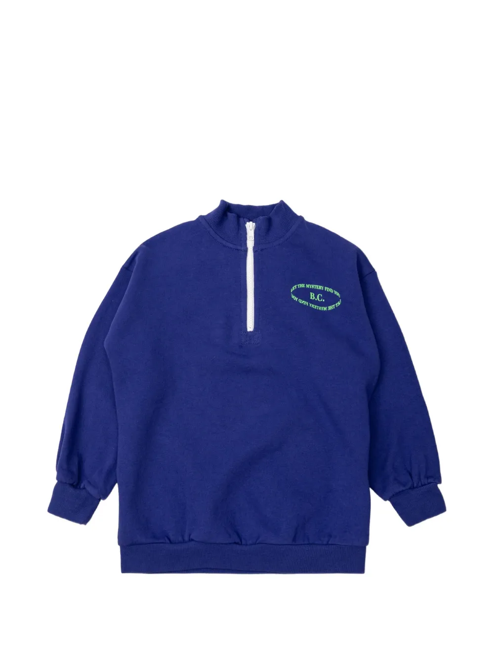 Bobo Choses Mistery logo-print quarter-zip sweater - Blau