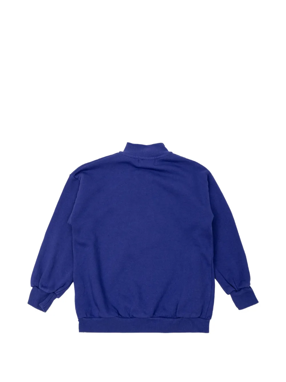 Bobo Choses Mistery logo-print quarter-zip sweater Blauw