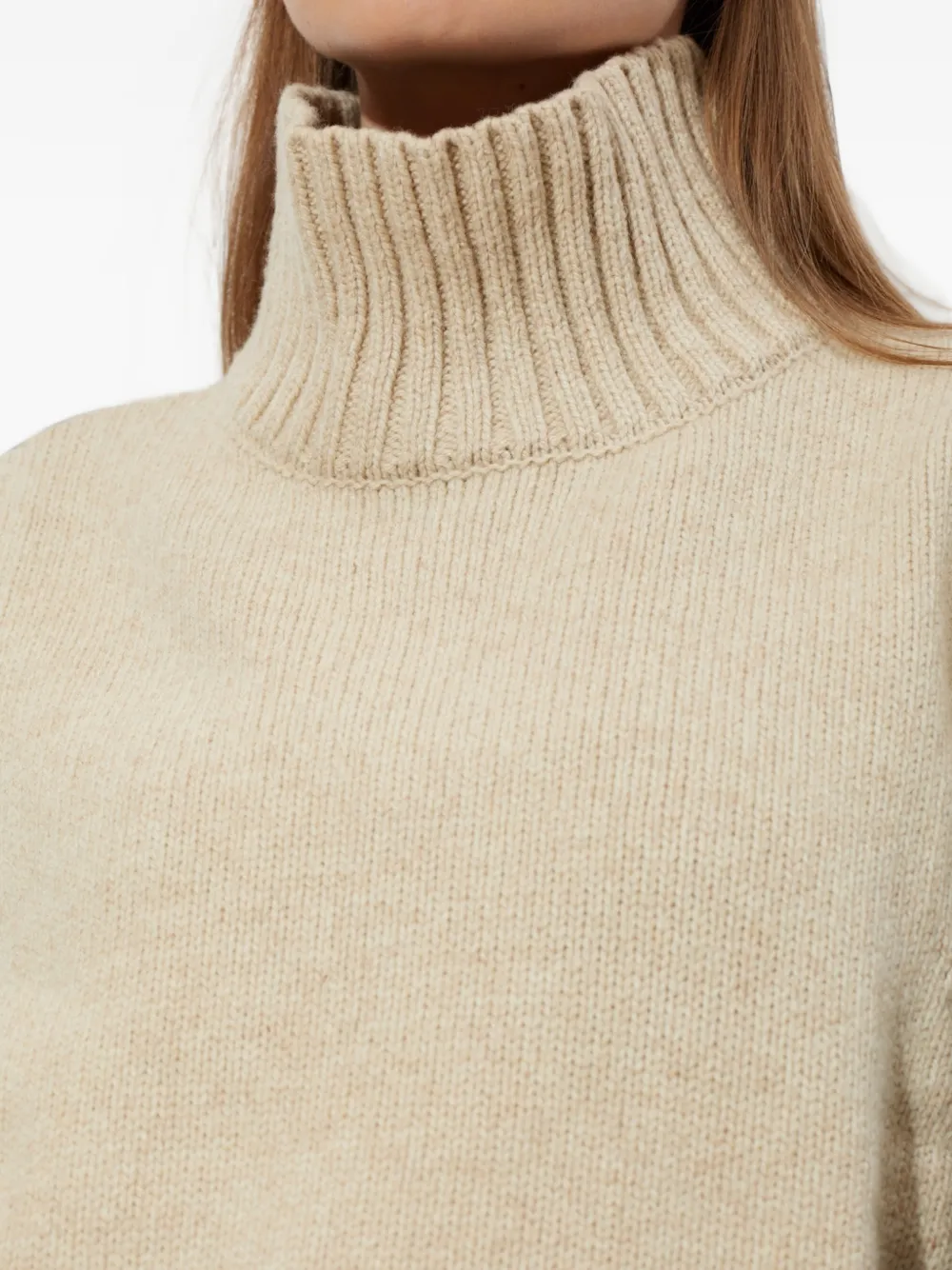 RETHINKIT STUDIOS turtleneck knit vest Beige