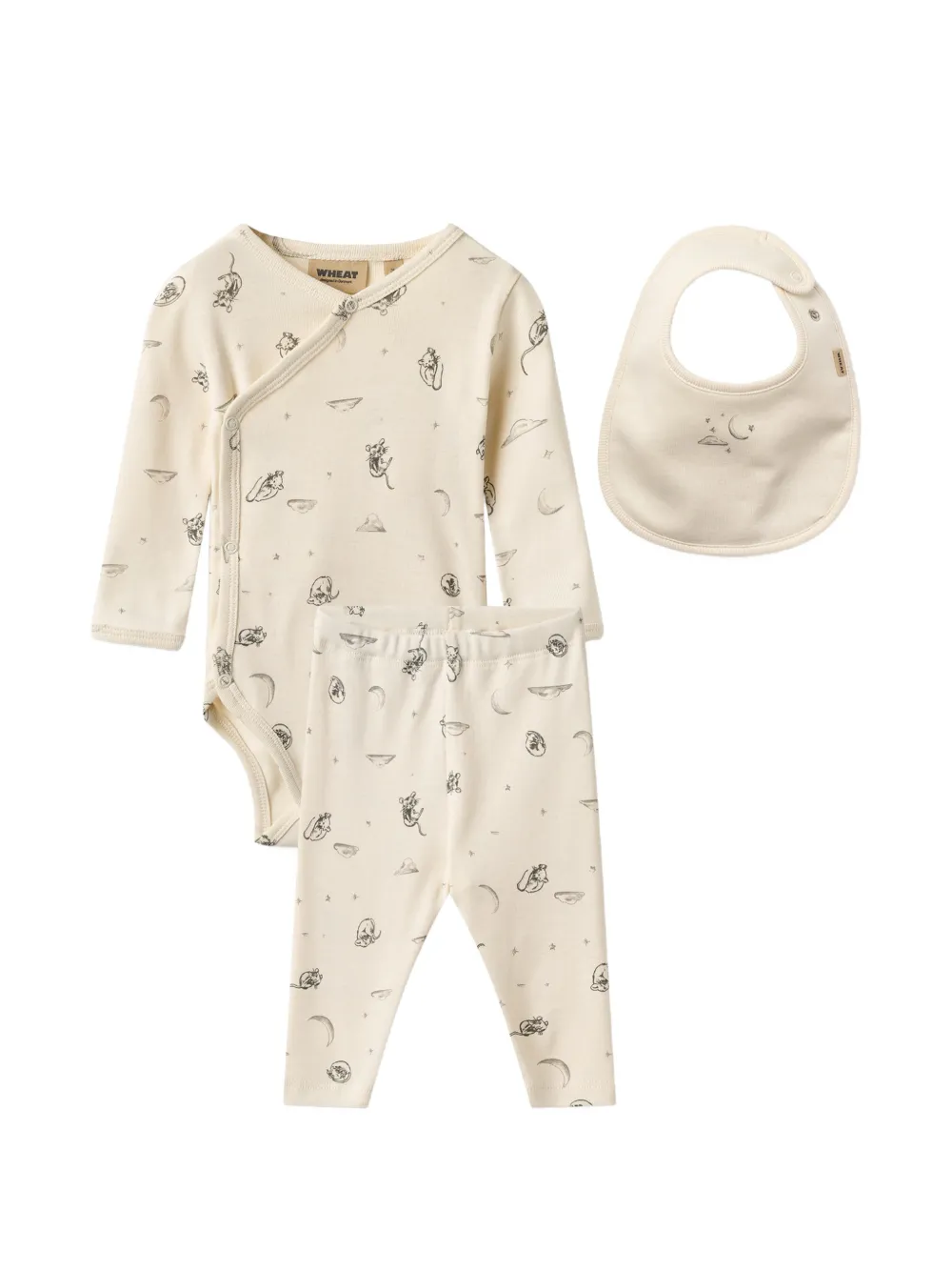 WHEAT graphic-print three-piece set - Nude