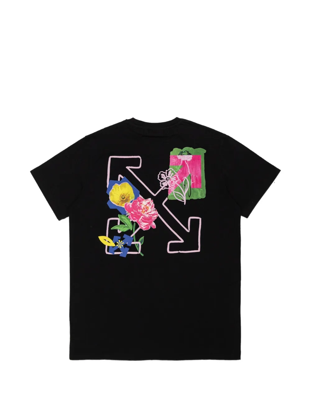 Off-White Kids Arrows T-shirt met bloemenprint Zwart