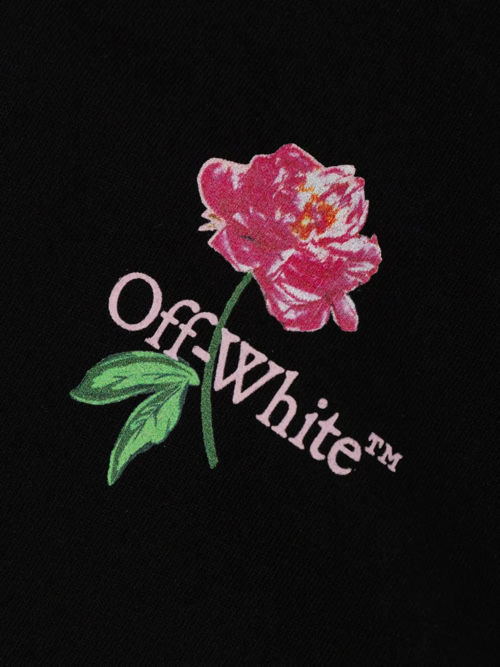 Off-White Kids Arrows T-shirt met bloemenprint Zwart