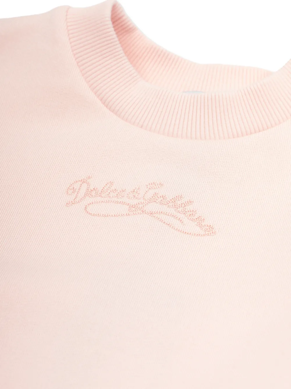 Dolce & Gabbana Kids embroidered-logo ruffled dress Roze