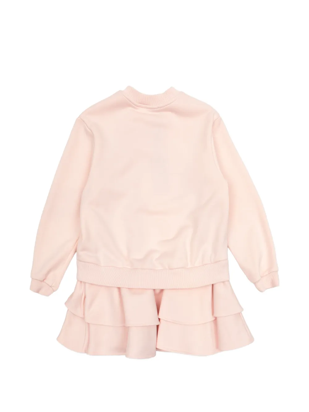 Dolce & Gabbana Kids embroidered-logo ruffled dress Roze