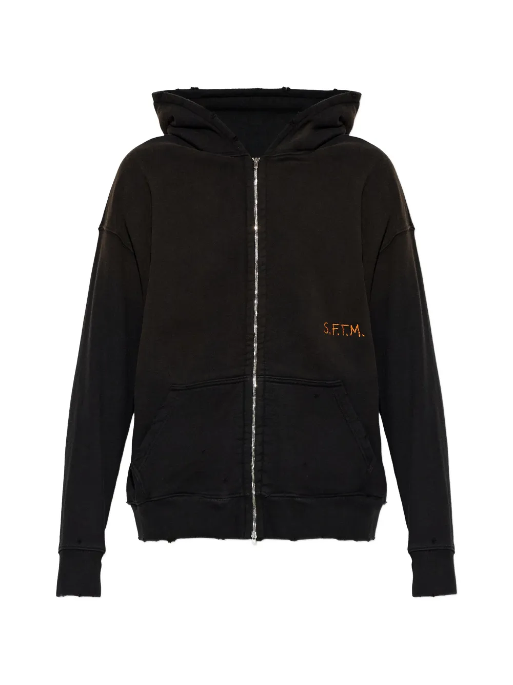 Song For The Mute graphic-print zip-up hoodie - Black