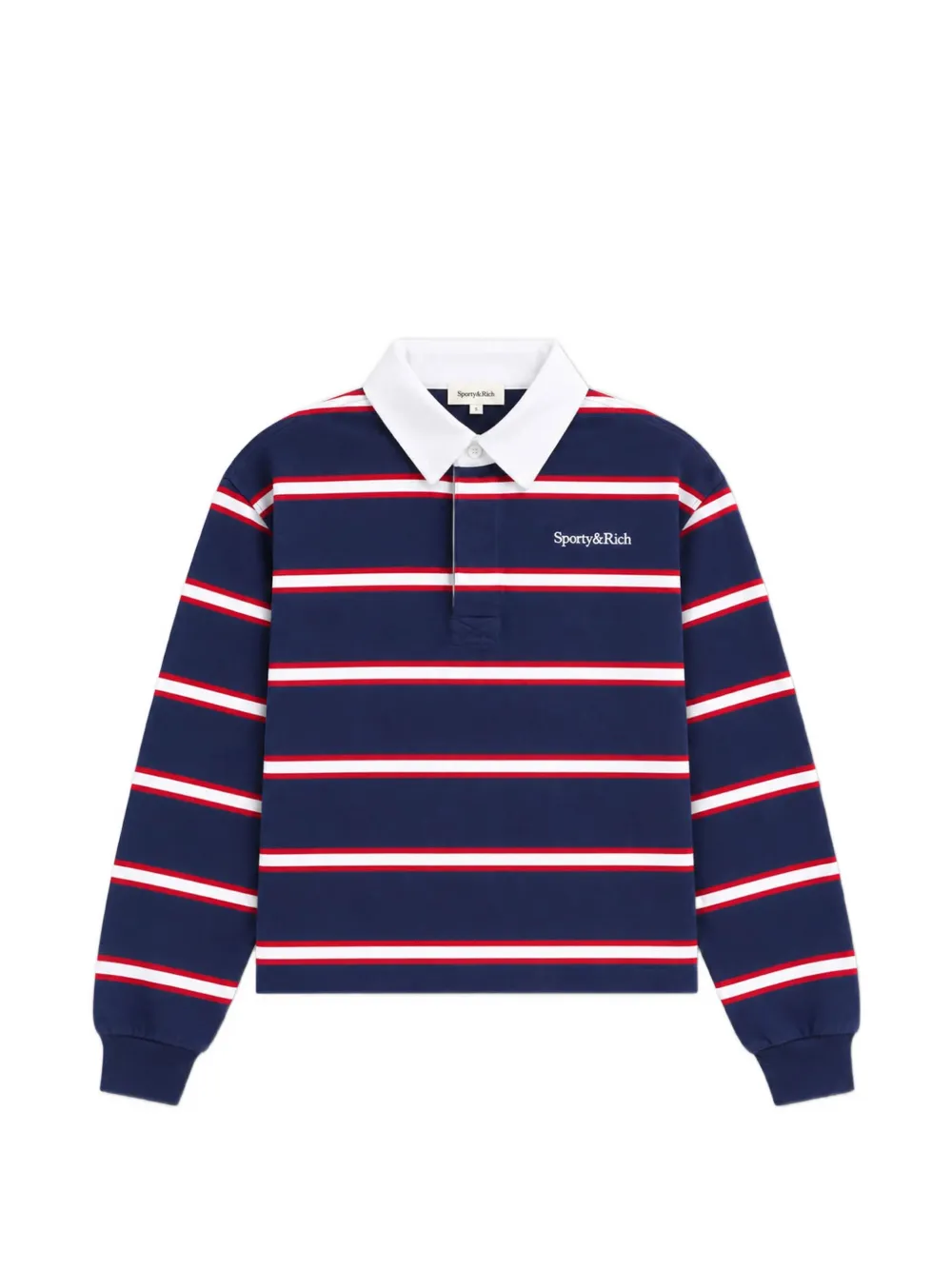 Sporty & Rich Blondie Serif striped polo shirt Blauw