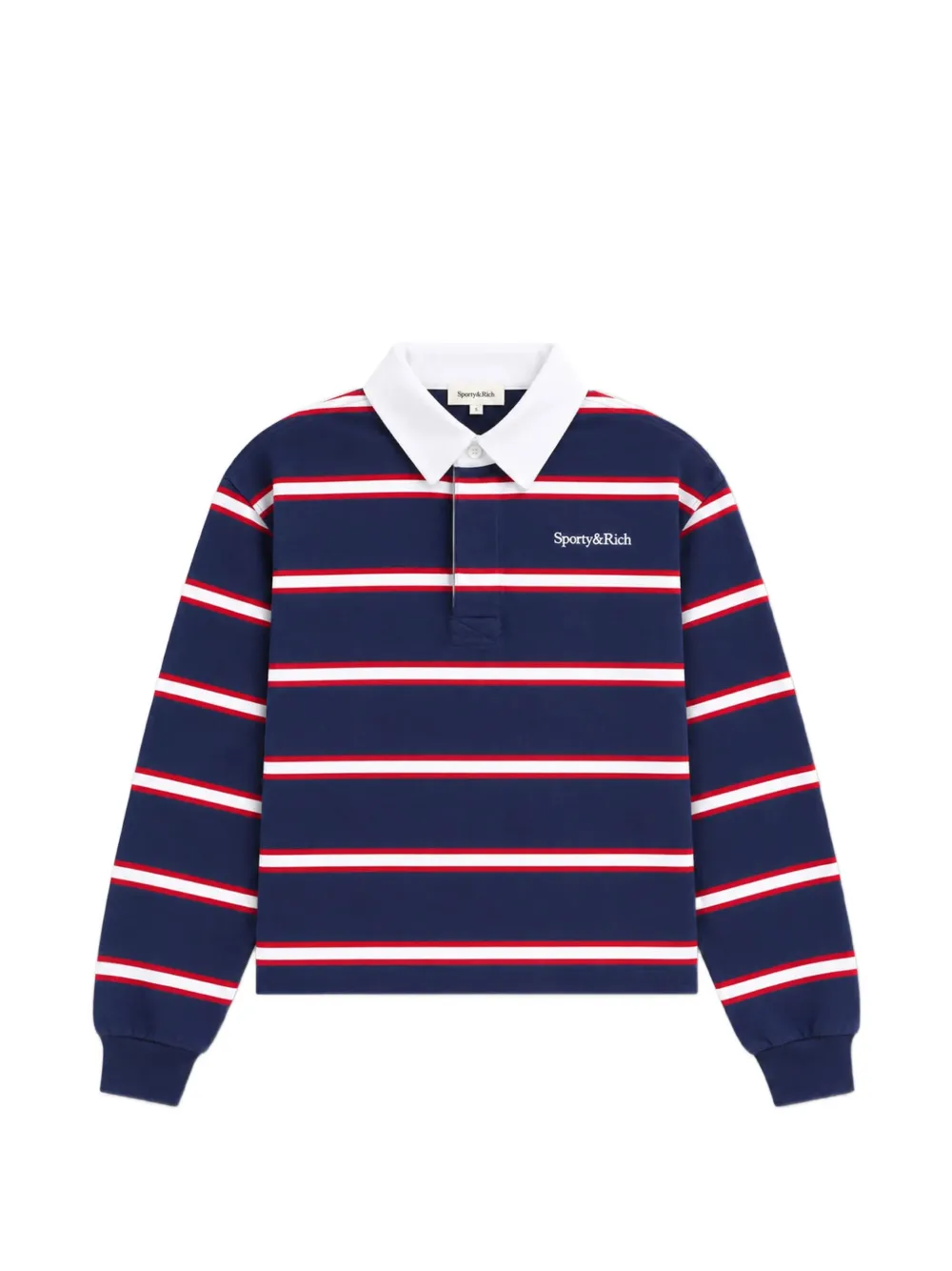 Sporty & Rich Blondie Serif striped polo shirt Blauw