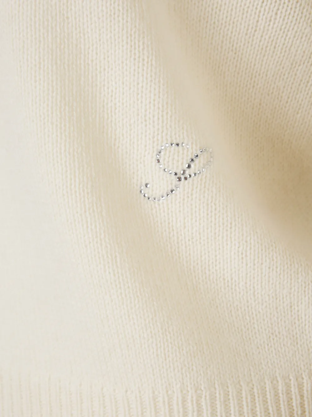 Sporty & Rich rhinestone-logo sweater Beige