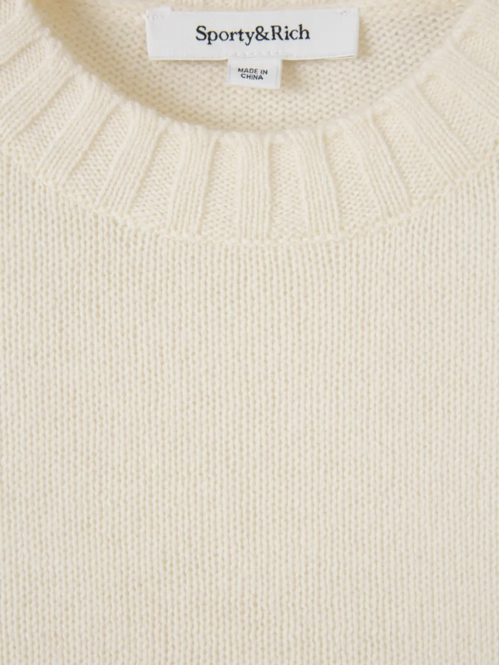 Sporty & Rich rhinestone-logo sweater Beige