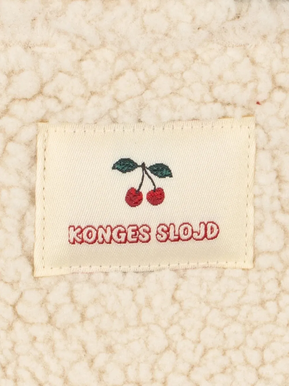 Konges Sløjd Jody Teddy jas met capuchon en kersenprint Beige