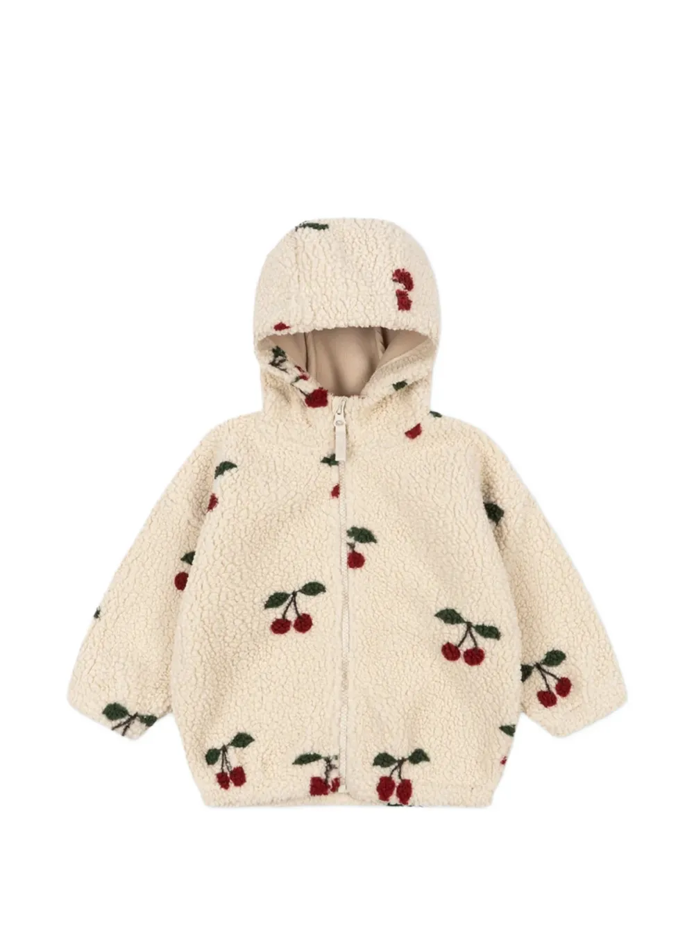 Konges Sløjd Jody Teddy cherry-print hooded coat - Toni neutri