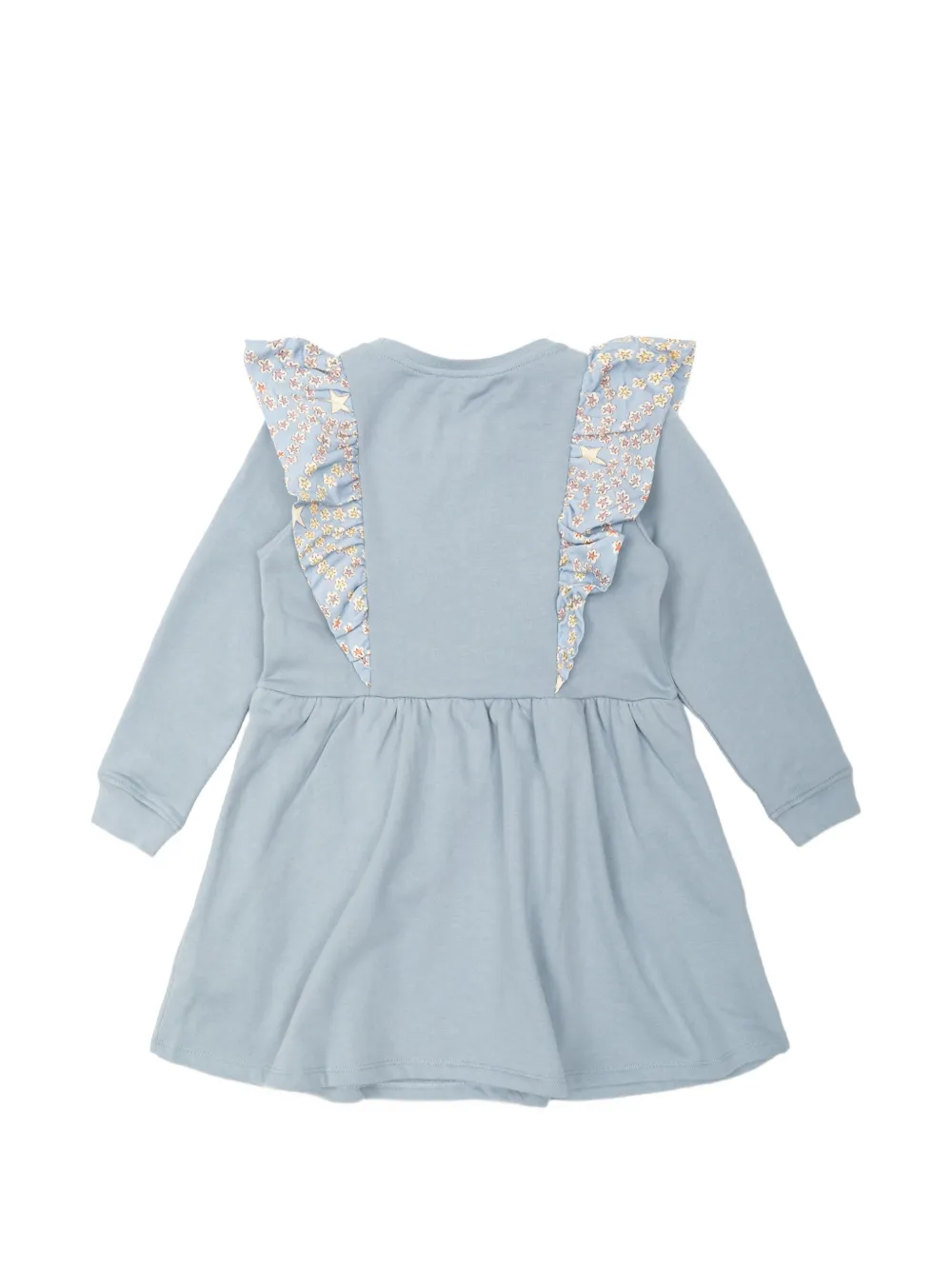 Stella McCartney Kids ruffled star-print mini dress Blauw