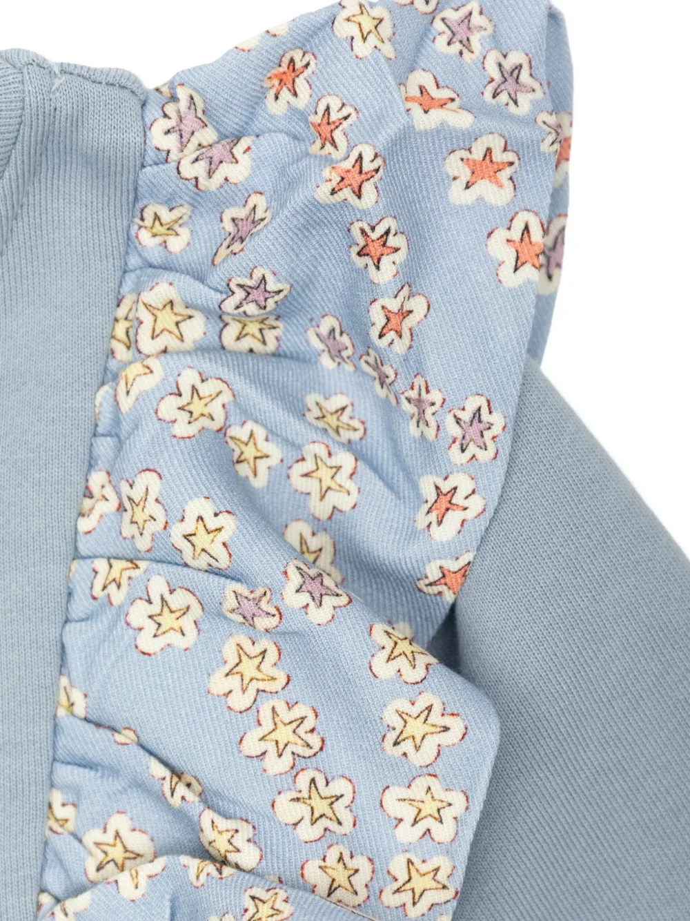 Stella McCartney Kids ruffled star-print mini dress Blauw