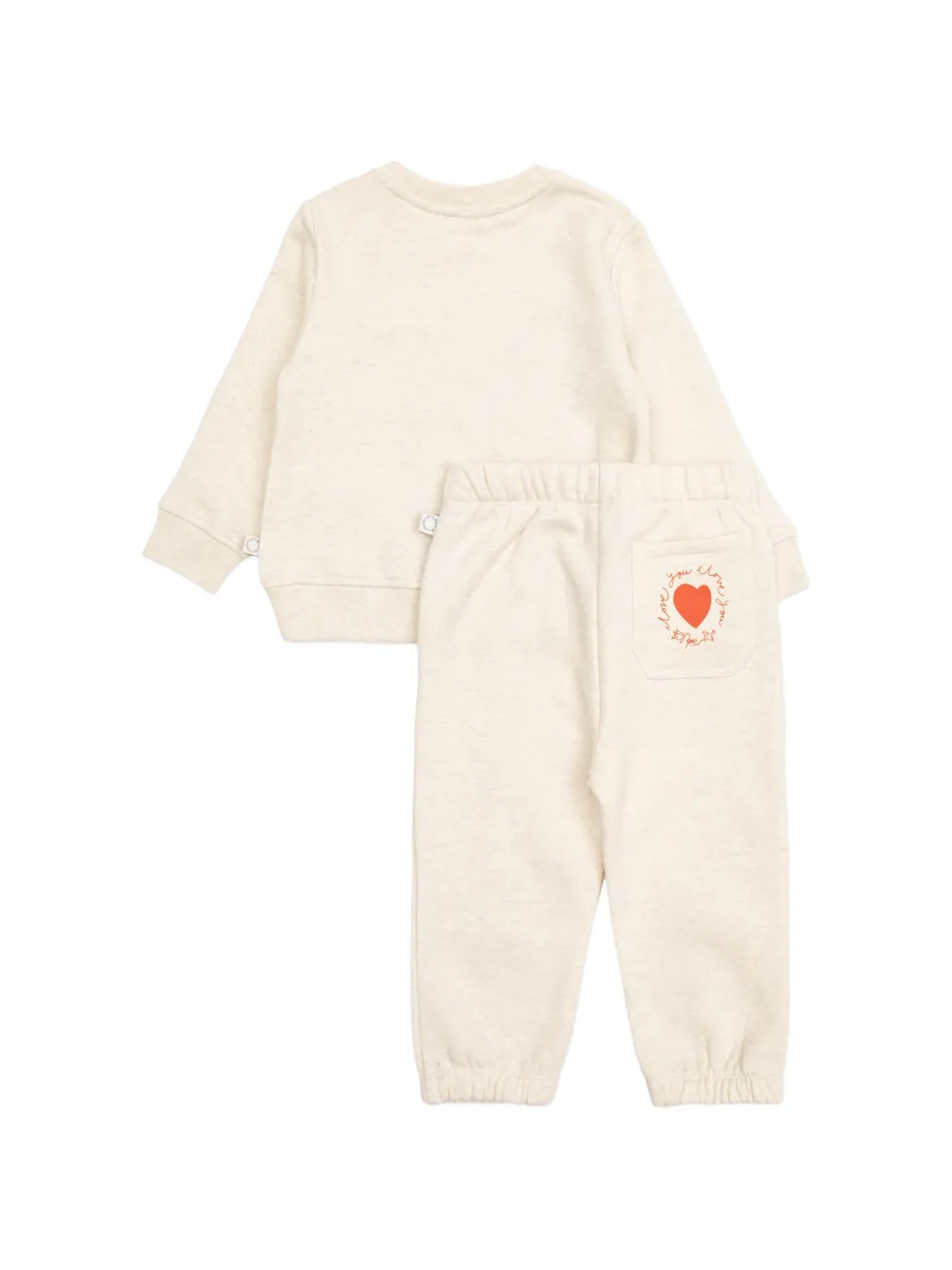 Stella McCartney Kids heart-print tracksuit set Beige