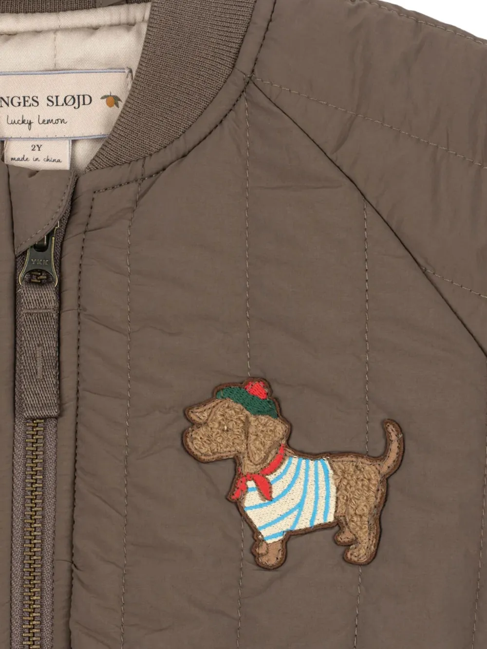 Konges Sløjd quilted dog-patch jacket Bruin