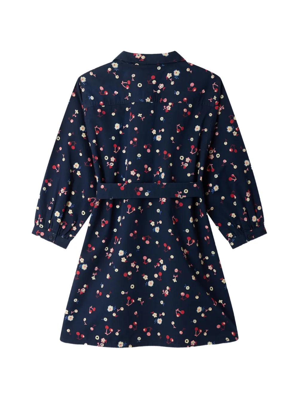 Bonpoint Milaine floral-print belted mini dress Blauw