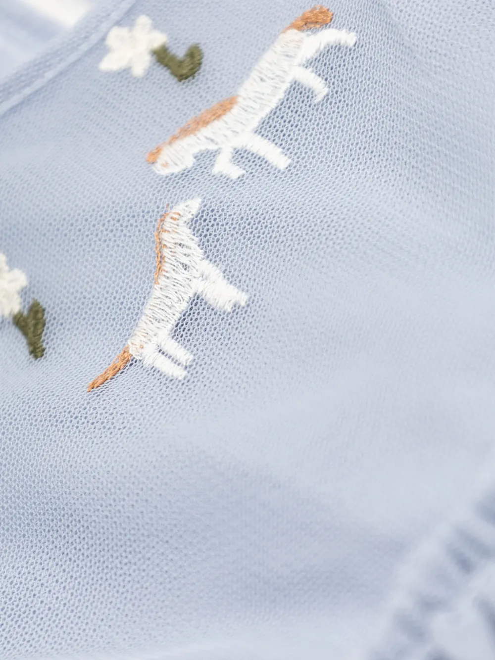 Stella McCartney Kids embroidered tulle mini dress Blauw