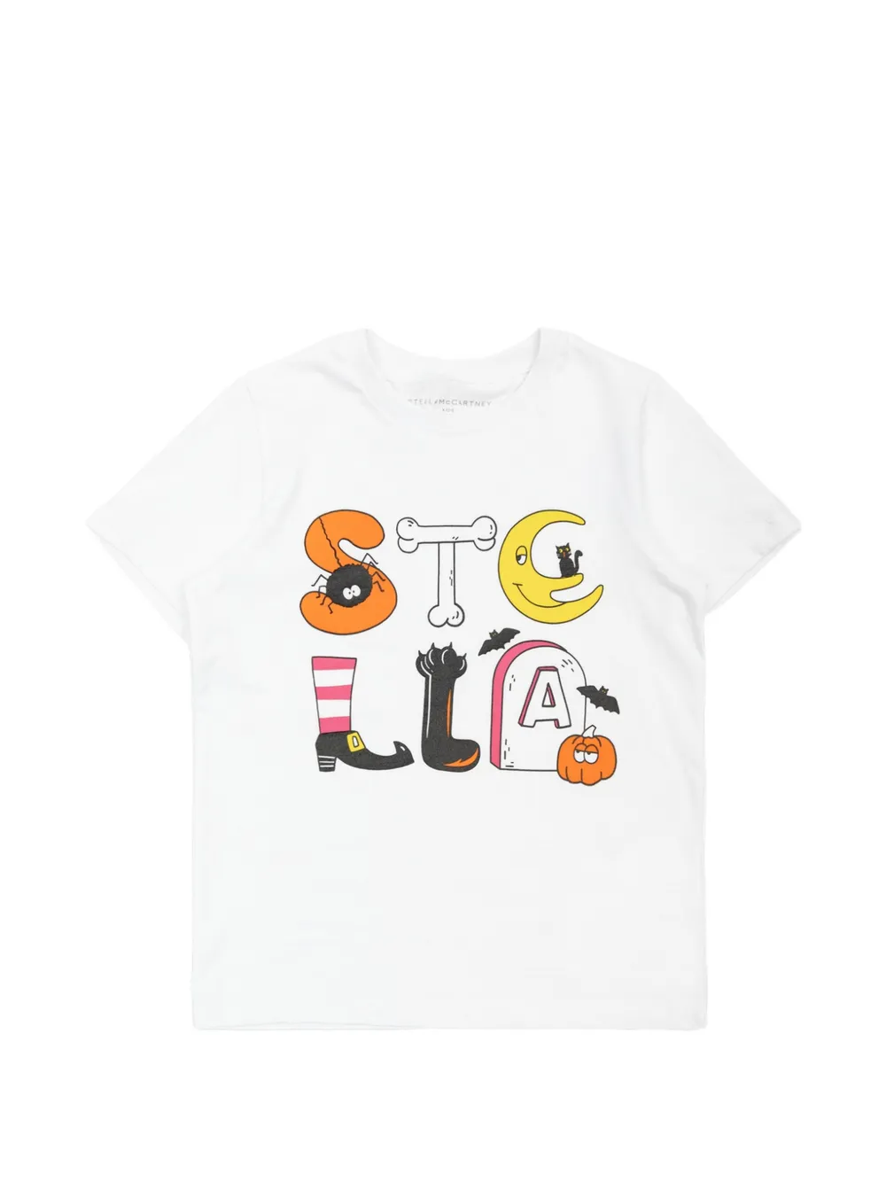 Stella McCartney Kids T-shirt met grafische print Wit