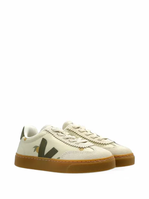 VEJA Kids lemon-print leather sneakers