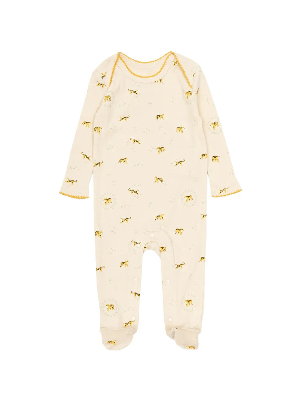 Stella McCartney Kids tiger-print sleepsuit pack (set of two) Beige