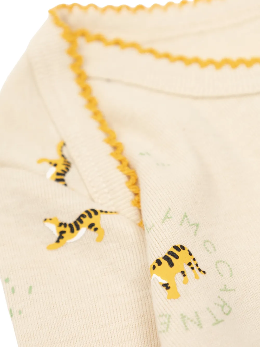 Stella McCartney Kids tiger-print sleepsuit pack (set of two) Beige